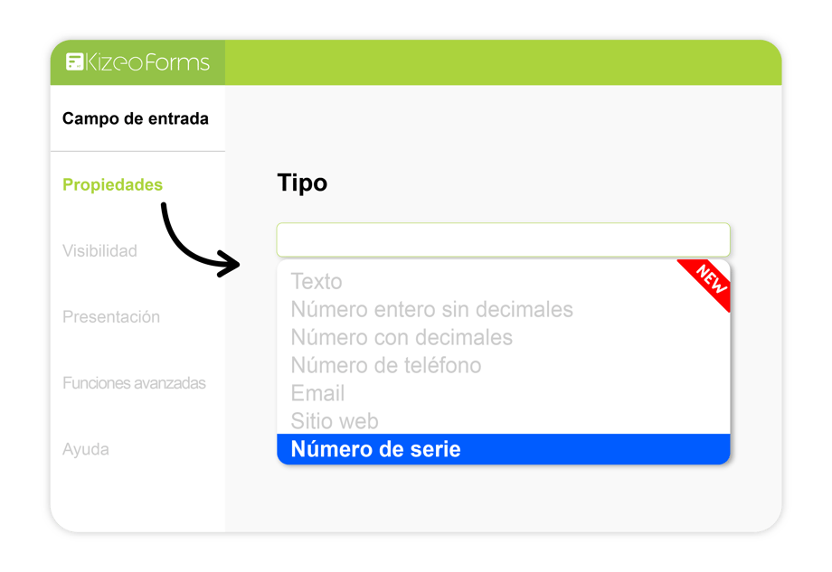 Campo de entrada - Número de serie